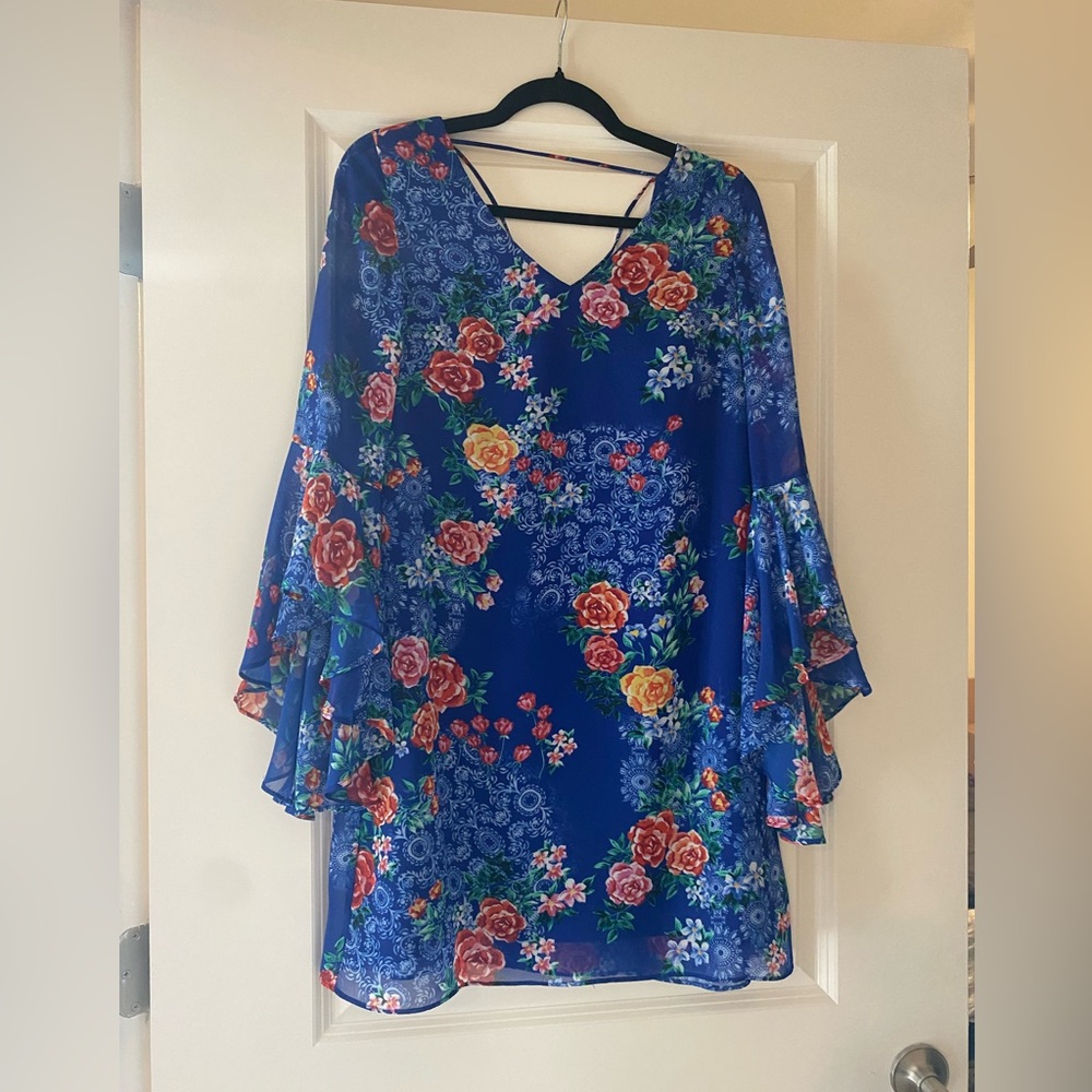 Blue floral dress